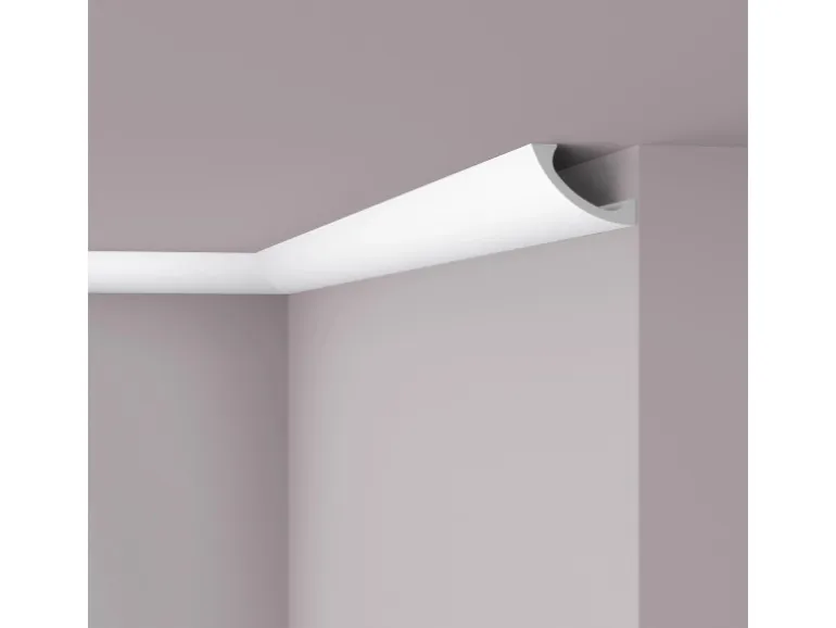 NOEL & MARQUET NMC WT3 WALLSTYL Eckleiste Zierleiste Stuckleiste für Indirekte Beleuchtung 2 m 200 cm x 11 cm x 8 cm Weiß