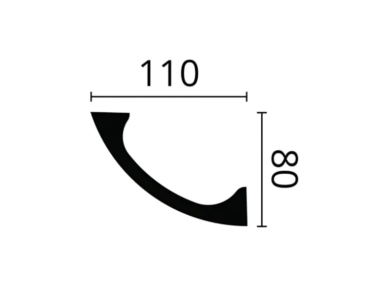 NOEL & MARQUET NMC WT3 WALLSTYL Eckleiste Zierleiste Stuckleiste für Indirekte Beleuchtung 2 m 200 cm x 11 cm x 8 cm Weiß
