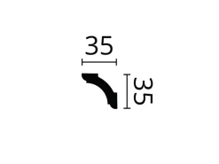 NOEL & MARQUET NMC Z1250 ARSTYL Eckleiste Zierleiste Stuckleiste 2 m 200 cm x 3,5 cm x 3,5 cm Weiß