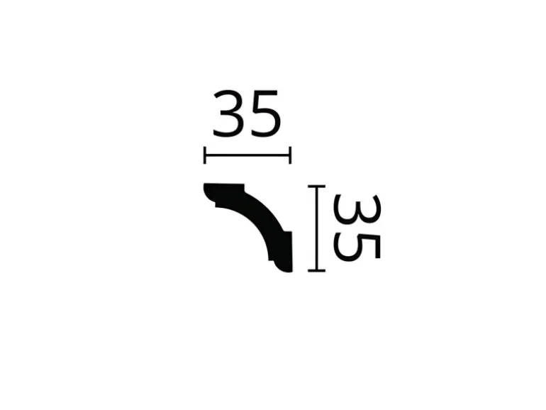NOEL & MARQUET NMC Z1250 ARSTYL Eckleiste Zierleiste Stuckleiste 2 m 200 cm x 3,5 cm x 3,5 cm Weiß