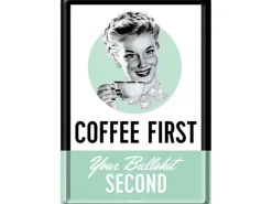 Nostalgic-Art Blechpostkarte Coffee First 10 cm x 14 cm