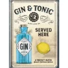 Nostalgic-Art Blechpostkarte Gin & Tonic Served Here 10 cm x 14 cm