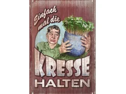 Nostalgic-Art Blechschild Kresse halten 20 cm x 30 cm