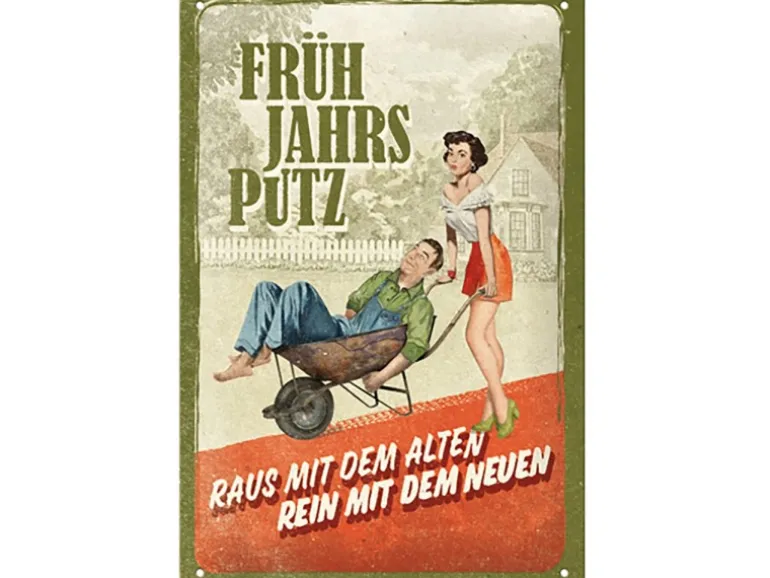 Nostalgic-Art Blechschild Frühjahrsputz 20 cm x 30 cm
