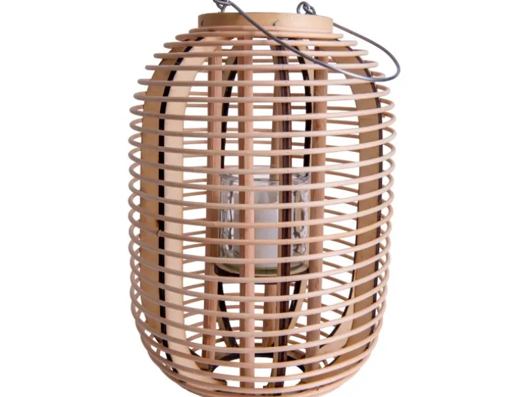 Näve Dekoleuchte Korb Natur 32,5 cm inkl. LED-Solar-Kerze