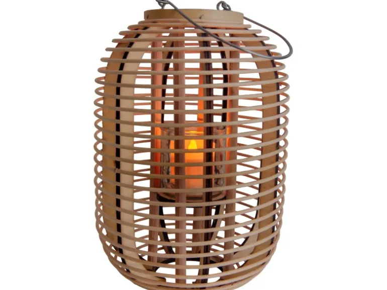 Näve Dekoleuchte Korb Natur 32,5 cm inkl. LED-Solar-Kerze