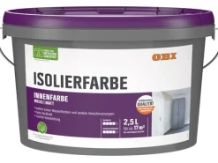 OBI Isolierfarbe Konservierungsmittelfrei Weiß-Matt 2,5 l