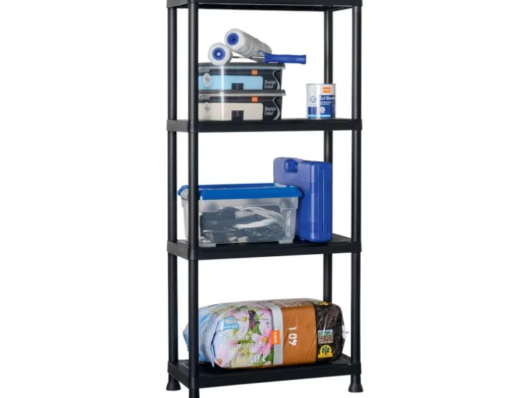 OBI Kunststoffregal XS-60 Schwarz 135 cm x 60 cm x 30 cm