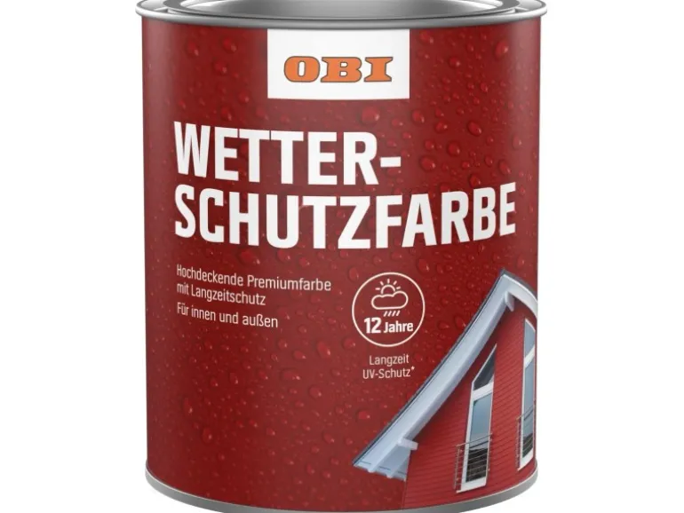OBI Wetterschutzfarbe Lehmbraun seidenmatt 2,5 l