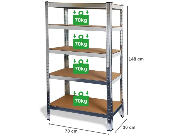Ondis24 Steckregal Metallregal Basti 70 x 30 Verzinkt