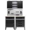 Ondis24 Werkstatt Set Entdecker 120 cm 1 Schrank LED Werkstatteinrichtung Werkbank
