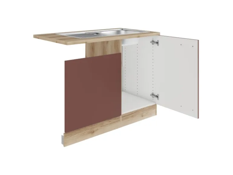 OPTIFIT Bari407 Küchen-Spülenunterschrank Rostrot