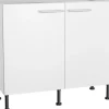 Optifit Küchen-Spülenunterschrank Bengt932 100 cm x 87 cm x 58,4 cm Weiß