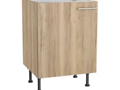 Optifit Küchen-Spülenunterschrank Erik290 60 cm x 87 cm x 58,4 cm Wildeiche