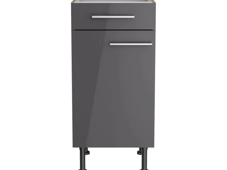 Optifit Küchen-Unterschrank Jonte984 40 cm x 87 cm x 58,4 cm Anthrazit-Wildeiche