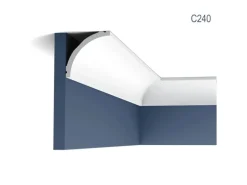 ORAC DECOR C240 LUXXUS Decken Eckleiste Stuckleiste Gesims Dekor Zierprofil 2 m 200 cm x 8 cm x 8 cm Weiß