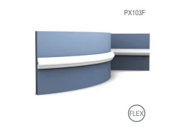 ORAC DECOR PX103F AXXENT Flexible Wandleiste Zierleiste Friesleiste Weiß 2 m 200 cm x 2,5 cm x 1,2 cm Weiß