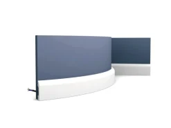 ORAC DECOR SX182F AXXENT CASCADE Flexible Sockelleiste Wandleiste Zierleiste 2 m 200 cm x 1,3 cm x 5,0 cm Weiß