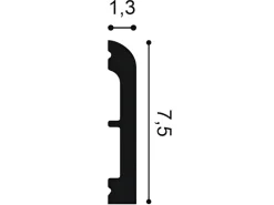 ORAC DECOR SX183F AXXENT CASCADE Flexible Sockelleiste Wandleiste Zierleiste 2 m 200 cm x 1,3 cm x 7,5 cm Weiß
