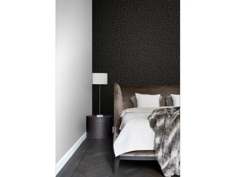 Origin Wallcoverings Tapete Leopardenmuster Dunkelgrau und Schwarz 53 cm x 10.05 m