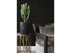 Origin Wallcoverings Tapete Leopardenmuster Dunkelgrau und Schwarz 53 cm x 10.05 m
