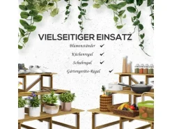 Outsunny Pflanzenregal Tannenholz Verkohlt L120 x B80 x H80cm