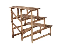 Outsunny Pflanzenregal Tannenholz Verkohlt L80 x B80 x H78cm