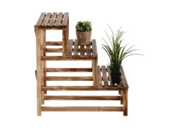 Outsunny Pflanzenregal Tannenholz Verkohlt L80 x B80 x H78cm