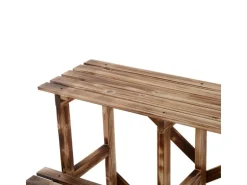Outsunny Pflanzenregal Tannenholz Verkohlt L80 x B80 x H78cm