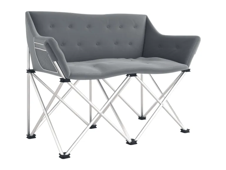 Outsunny Campingstuhl Metall Oxfordstoff Grau 120L x 57B x 95H cm
