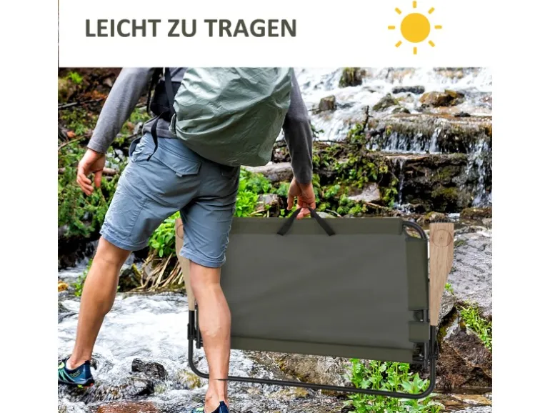 Outsunny Campingstuhl Stahl Oxfordstoff 114B x 67T x 80H cm