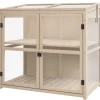 Outsunny Frühbeet aus Holz 2-Stufig mit Dachfenster Natur 103 x 61 x 103 cm