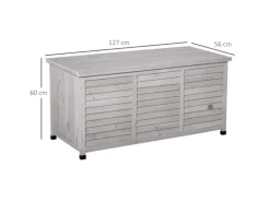 Outsunny Gartenbox Wetterbeständig 127 x 56 x 60 cm Grau