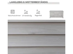 Outsunny Gartenbox Wetterbeständig 127 x 56 x 60 cm Grau