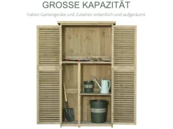 Outsunny Gartenschrank mit Asphaltdach 4 Fächer 87 x 46,5 x 160 cm