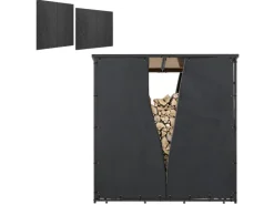 Outsunny Kaminholzregal Abdeckung Brennholzregalabdeckung Polyester Schwarz