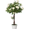 Outsunny Künstliche Pflanzen Kunststoff Stoff Weiß 18L x 18B x 90H cm
