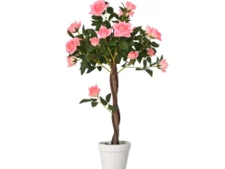 Outsunny Künstliche Rosenpflanzen im Zementtopf 90 cm