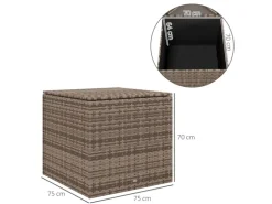 Outsunny Polyrattan Auflagenbox mit Deckel