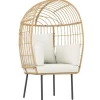 Outsunny Rattansessel Stahl PE-Rattan 95L x 80B x 155H cm Beige