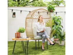 Outsunny Rattansessel Stahl PE-Rattan 95L x 80B x 155H cm Beige