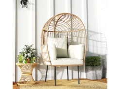 Outsunny Rattansessel Stahl PE-Rattan 95L x 80B x 155H cm Beige