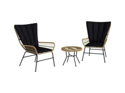 Outsunny Rattan-Sitzgruppe PE-Rattan Polyester 76L x 66B x 96H cm Schwarz
