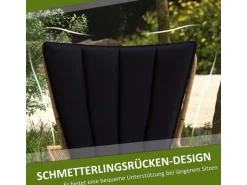 Outsunny Rattan-Sitzgruppe PE-Rattan Polyester 76L x 66B x 96H cm Schwarz