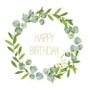 Papierservietten Eucalyptuskranz und Spruch 16,5 x 16,5 cm 20 Stk Weiß-Grün FSC®