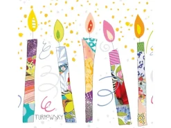 Papierservietten Geburtstagskerzen 16,5 cm x 16,5 cm 20 Stück Bunt FSC®