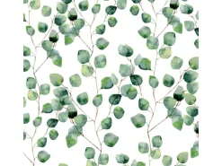 Papierservietten mit Eucalyptuszweigen 16,5 cm x 16,5 cm 20 Stück Weiß-Grün FSC®