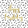 Papierservietten mit Punkten und Spruch 16,5 x 16,5 cm 20 Stk Weiß-Schwarz FSC®