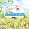 Papierservietten mit Wiese und Campingwagen 16,5 cm x 16,5 cm 20 Stück Bunt FSC®