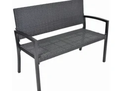 Parkbank Sanremo Schwarz 2-Sitzer 87 x 116 x 60 cm